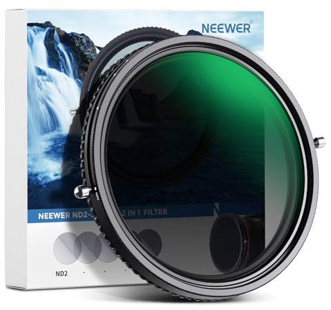 NEEWER Filtro ND variabile 2 in 1 da 52 mm ND2 – ND32 e CPL (filtro polarizzatore circolare) No X Cross/30 strati Nano rivestito/HD vetro ottico/telaio ultra sottile in lega di