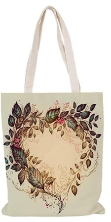 Siebe Jutebeutel 30X40 Blätter Und Blumen Baumwolltasche Jutebeutel,Stoffbeutel Mit Zwei Langen Henkeln,Stofftasche Faltbar,Wiederverwendbare Jutebeutel