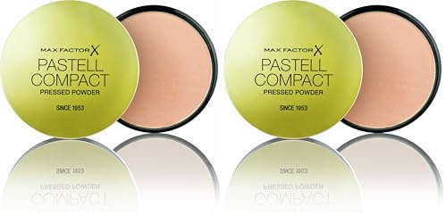 Max Factor Pastell Compact Powder Pastell 4 – Mattierendes Puder Make-up – Fixierpuder für Foundation und Rouge – 1 x 20 g (2er Pack)