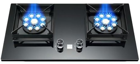 Propane Stove,Double Burner Portable Propane Stove,Tempered Glass Gas Cooktop,Maximum 24566.4BTU Suitable for Kitchen Apartments and RV (Color : LPG, Size : Style 4)