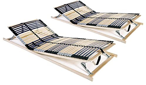 TANZEM Lattenroste 2 STK. mit 42 Latten 7 Zonen, Rolllattenrost, Matratze, Familienbett, Funktionsbett, Bett,90 x 200 cm
