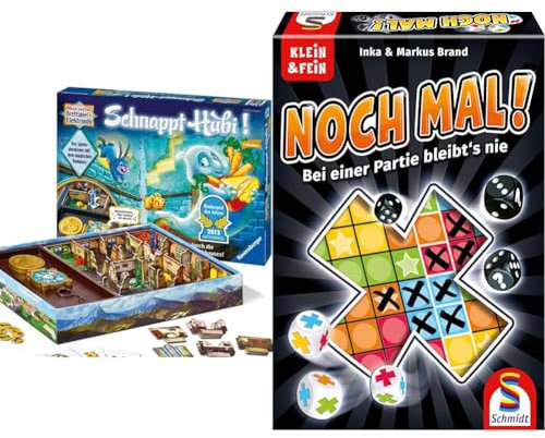 Ravensburger Schnappt Hubi & Schmidt Spiele 49327 Noch mal, Würfelspiel aus der Serie Klein & Fein für 2-4 Spieler ab 5 Jahren