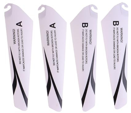 wueiooskj 4 Stück einfach zu installierende Ersatzteile für ferngesteuerte Hubschrauber Propellerblätter, Zubehör, ABS Hubschrauberblatt, Schwarz