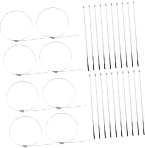 PLAFOPE 100pcs Stainless Steel Zip Ties for Chain Link Fence Dog Tie Out Cable Inground Wire Dog Fence Self-locking Metal
