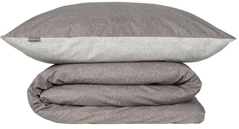 Schiesser Bettwäscheset Vinnie | 2-teilig | Zweifarbig | Renforcé | 100% Baumwolle | Oeko-Tex Zertifiziert | Reißverschluss | 135x200cm + 80x80cm | Grau