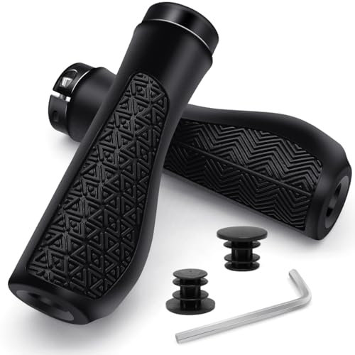 YERUUE Fahrradgriffe Lenkergriffe Ergonomisch Griffe Fahrradlenker MTB Fahrrad Griffe für 22mm Fahrrad, Mountainbike, Schnelle Montage(Schwarz)