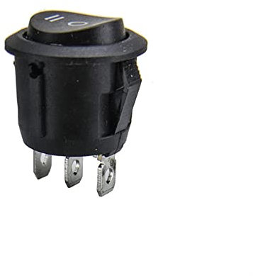 HMCOCOOFM Wippschalter, 5 Stück/Los, 23 mm, rund, 3-polig, dritter Gang, 250 V, 6 A, Bootsschalter, SPST EIN/Aus, Snap-in-Wippschalter interruptor automático