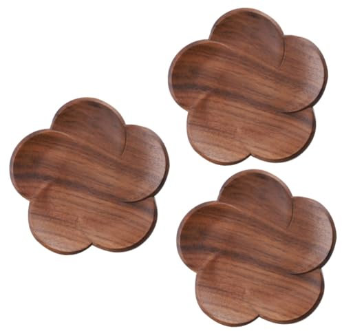 Amosfun 3 Piezas Mantel de Madera casa House Posavasos Madera Home Decor Banquete Tea Shop Posavasos de té portavasos de Alfombrilla portavasos de Bambú