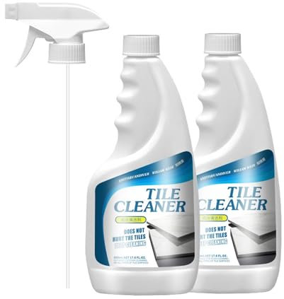 Fliesen und Fugenreiniger Sprühgerät, Fliesenreiniger Extra Stark, Feinsteinzeugreiniger und Fliesenreiniger, Tiles Cleaner Fugenreiniger, Fugenreiniger für Fliesen und Fugen Inhalt (2PCS)