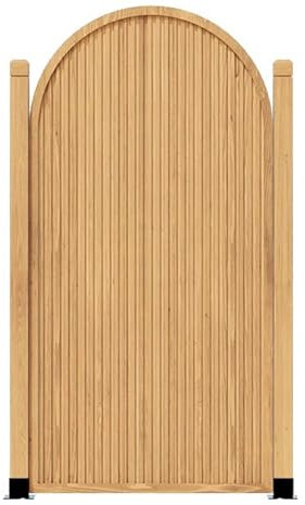 XILYZMO Außen- Holz- Zauntor, Freistehend Gewölbte Oberseite Trenntüren, Mit Torriegel Maßgefertigte Zauntüren, Mit Scharnieren Gartentor Für Veranda Eingang(A-Brown,90x180cm)