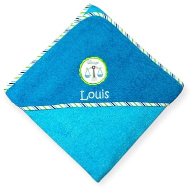 Sternzeichen Kapuzenhandtuch mit Namen schönes Geschenk für`s Baby