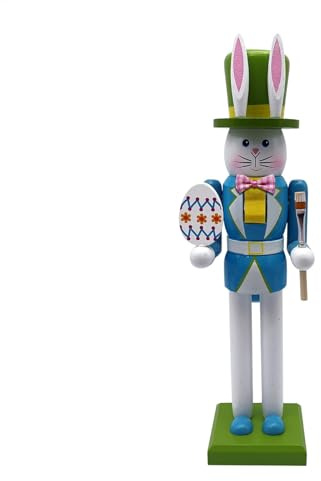Generisch Nussknackers Ostern 30 cm Osterhase Nussknackers Figuren Osterdeko Easter Bunny Nutcracker Frühling Party Festival Osterhasen Deko