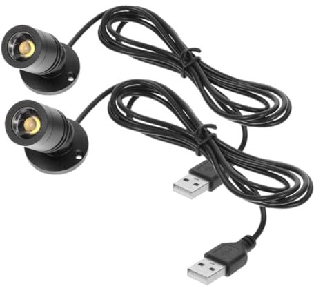 POPETPOP 2stücke Usb Kleine Led Spotlights Warmweiß Multifunktionale Schrankbeleuchtung Mit Stabilem Standfuß Für Schmuckvitrinen Küchen Dekotheken Innen Langlebige Led Spots