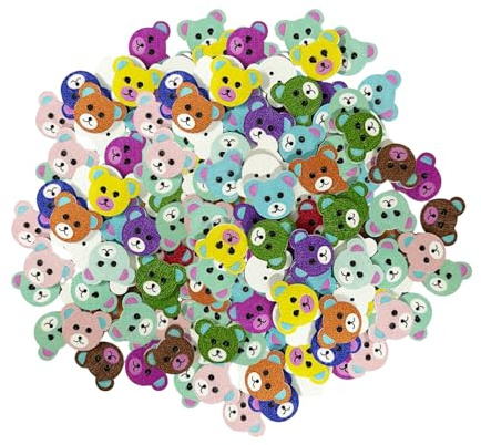 UOPJDD 50 Pezzi di Bottoni di Orso Cartoni Animati, Pulsanti Carini E Divertenti, Bottoni per Bambini in Legno, Ornamenti di Abbigliamento, Accessori da Cucire.