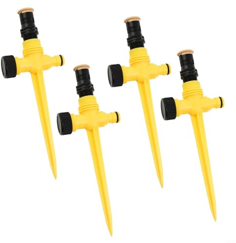 HomeVortex Auto Irrigation Garden Lawn Sprinkler 360° Rotation Adjustable Angle Water Saving Sprayer, 3 Gears Setting for Yard Patio Plants Flowers Kids Play Cooling(4pcs)