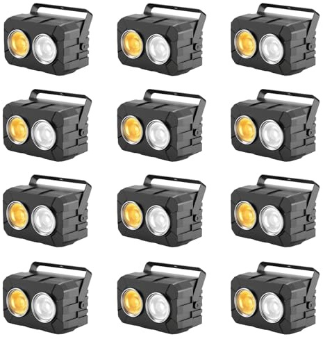 Rtktoup 12PCS 150W COB LED Par Scheinwerfer, 2 in 1 Kaltweiß/Warmweiß LED Bühnenlicht mit DMX512/Stroboskop, 3200K–6500K Par Strahler für Theater Fotografie Kirche Hochzeit Publikums Beleuchtung
