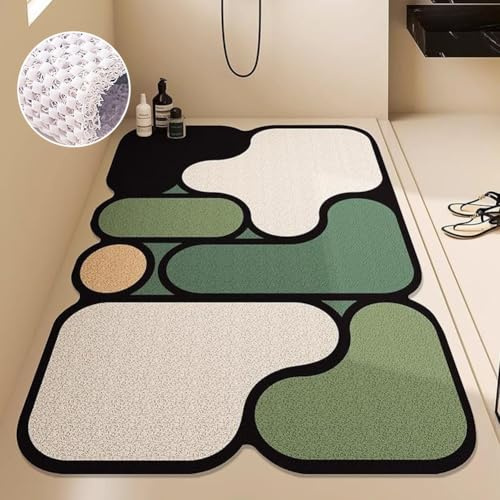 Pevfeciy Duschmatte rutschfest 70X120 cm Moderne Badezimmermatte Weich Komfort PVC-Luffa Badmatte mit Ablauflöchern Schnell Trocknend Leicht zu reinigende Für Duschkabinen und Feuchträume