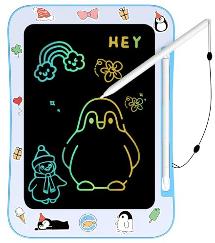 Genialba LCD Writing Tablet for Kids, Colorful Screen Drawing Board for 3-7 Year Old Boys & Girls - Educational Toys for Birthday & Christmas (Penguin)
