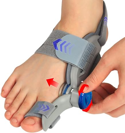 LURICO Hallux Valgus Korrektur Set, Hallux Valgus Schiene Mit Verstellbarer Hallux Valgus Schiene Und 2 Silikon Zehenspreizer Für Ballenzeh, Hammerzehen, Schiefe Zehen