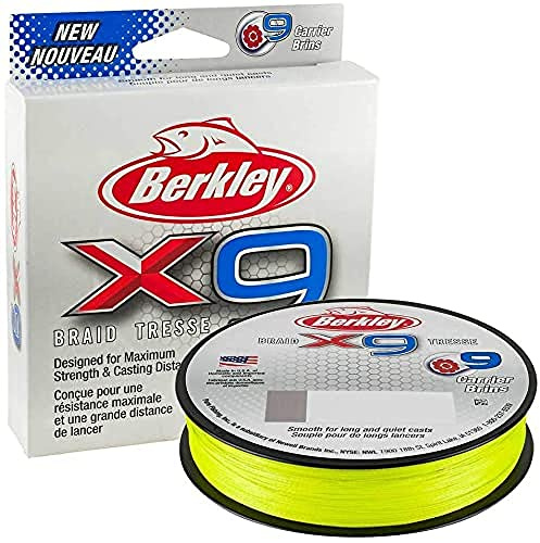 Berkley Línea de Pesca Trenzada X9 - Línea Trenzada de 9 hebras para Pesca de Agua Salada y Agua Dulce