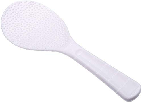 Japanese-Style Plastic Shamoji Rice Paddle Serving Spoon Spatula, Made in Japan, 19.5cm - White 160301 (1 Serving Spoon)