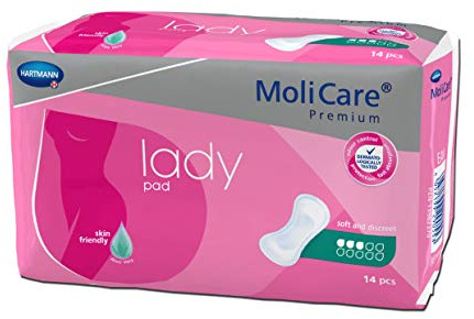 MoliCare Premium lady pad, Inkontinenz-Einlage für Frauen bei Blasenschwäche, Aloe Vera, 3 Tropfen, 6x14 Stück - Vorteilspackung