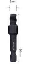 TuToy Self-Tapping Socket Adapter For 6Mm/8Mm/10Mm Insert Nuts Or Hanger Bolt Power Drill Tools 1/4 Inch Hex Shank - Nwy M8X1.25