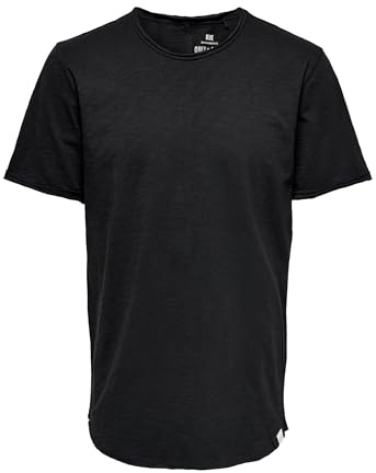 ONLY & SONS T-Shirt Long pour Homme, Noir, S