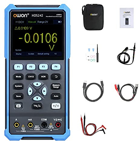 OWON HDS242 Portable Numérique Oscilloscope Multimètre 2CH USB TypeC 40 MHz 3,5 / LCD Test Mètre