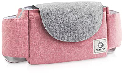 SONARIN Kinderwagen Organizer Buggy Organizer,Buggy Kinderwagentasche mit Getrankehalter,Klettverschluss,verdickter Gurt, der als Handtasche verwendet wird,Universal Fit Alle Buggy Modelle