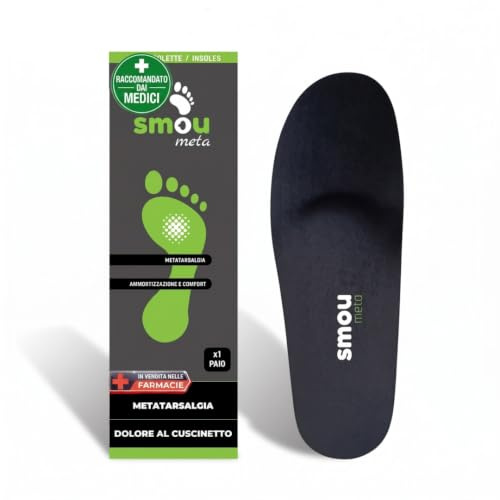 Solette Metatarsalgia SMOU Meta – Sollievo per Neuroma di Morton e Dolore all’Avampiede – Con Cuscinetti Metatarsali e Memory Foam – Ammortizzazione e Comfort – Uomo Donna Uso Quotidiano