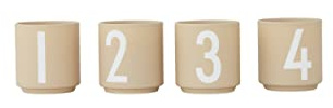 Design Letters Adventstassen 4 Stück | Ideal als Adventskerzenhalter, Advent Deko, Adventsgestecke | Porzellan Espressotassen Set für Weihnachtsdeko, Schreibtisch Deko| Kerzenhalter Adventskranz 50 Ml