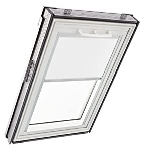Original Roto Verdunkelungsrollo ZRV - Nahezu vollständige Verdunkelung - Führungsschiene Silber - Für Dachfenster der Baureihe Q - Größe 094/160 | 09/16 - Stofffarbe Weiß