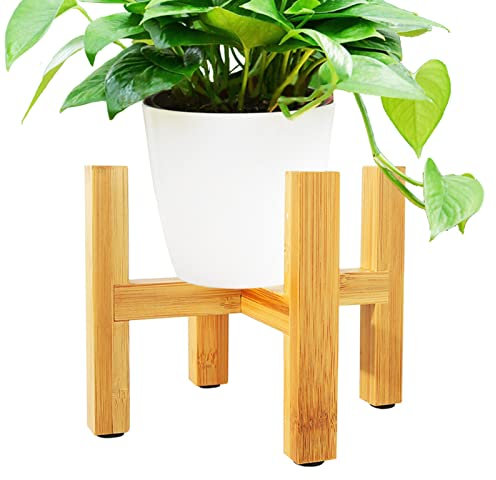 Blumenständer, Bambus Pflanzenständer,Ständer für Blumentopf,Blumentopfständer für Innen,Modern Blumenhocker,für Haus, Büro, Garten, Rasen, Hof, Restaurant, Café(Kein Topf inbegriffen) (M)