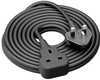 Heavy Duty Extension Lead Outdoor Extension Cord 5m Long Power Strip Black Cable Single Plug Socket 13 Amp For Garden