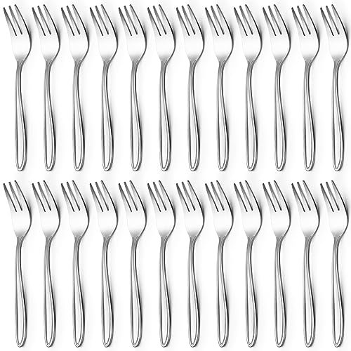 kuchengabeln 24 Stück, Gymdin Edelstahl Gabel Set,5.31(13,5CM) Edelstahl Gabeln, Elegantes & Modernes Dessertgabeln Set, Polierte Gabel für Haushalt/Küche/Restaurant, Spülmaschinenfest