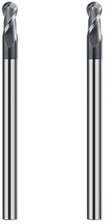 CREEYA Radius-Fräser, Karbid, 6 mm, 2 Zähne, CNC-Kugelfräser, HRC 55, AlTiN schwarz beschichtet, VHM Schaft für Stahl, Metall, Holz, Acryl, Kunststoff