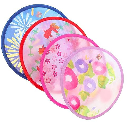 EULAPGOE 4 Pezzi Ventaglio a Mano Rotondo Pieghevole in Stile Frutta Estiva, Elegante per Donne, Ragazze, Uso Quotidiano