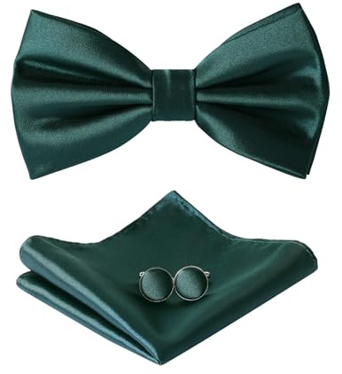 HOULIFE Fliege Herren Set Verstellbare Fliege aus Satin Vorgebunden Fliege | Verstellbares Band, Einheitsgröße für alle, Leicht zu tragen, Geschenkbox-Paket, für Party & Hochzeit