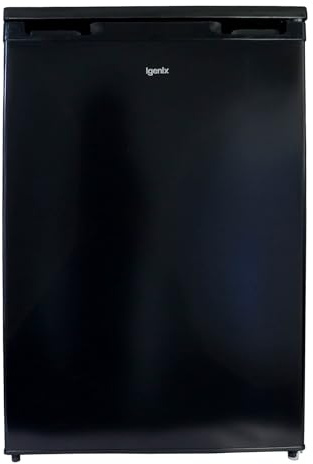 Igenix IG155B Freestanding Under Counter Fridge, 55 cm Wide, Black | 2 Adjustable Shelves, 1 Salad Drawer, 3 Door Shelves, Reversible Door, 97 Litre Capacity Fridge, 16 Litre Ice Box