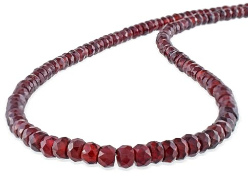 Vatslacreations Collar de piedras preciosas de granate rojo natural de 4 a 5 mm, plata de ley 925 facetada hecha a mano con cuentas de piedra natal de enero, regalo para ella, Gema Plata esterlina,