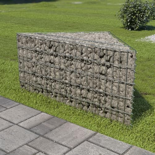 CIADAZ Lit surélevé à Gabion Acier galvanisé 75x75x50 cm,Bordure Pierre,Kit Gabion,Gabion Jardiniere