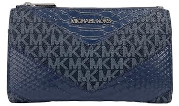 Michael Kors Geldbörse I ECHTES Leder I Jet Set Travel Continental I 22x10x3cm I Reisegeldbörse I Handyfach I Blau8848