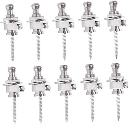 HEMOTON Sichere Gitarrenverschlüsse 10 Stück Gitarrengürtelschnalle Bassschloss Ersatzgurtknopf Silber – Bei Der Installation