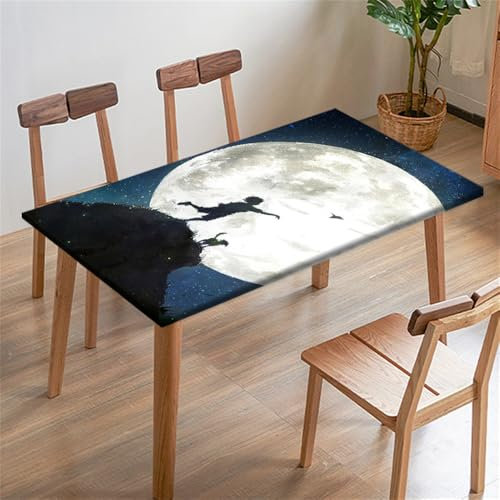 Morbuy Rechteckige Drucken Elastische Tischdecke, Rechteckig Tischdecke mit Gummizug Spanntischdecke Gartentischdecke für Outdoor Picknick Camping Partys (Comics,140x80cm)
