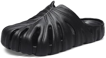 XYLGJYT Chaussures Monstera panachées pour Femmes et Hommes, Style A/B/C, Pantoufles Monstera pour Adultes, Douces, antidérapantes, Respirantes, Pantoufles d'été intérieure extérieure,Black C-44~45