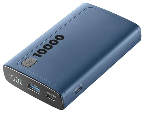 Cellularline - Elite 10000 - Caricabatteria Portatile - Capacità di 10000mAh - +72 ore di ricarica extra - 1xUSB OUTPUT: 18W Adaptive Technology - 2xUSB-C INPUT: 18W/ OUTPUT: 20W PD - Blu