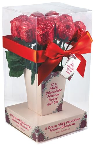 Mothers Day Chocolates | 12x Chocolate Bouquet Red Roses | Birthday Flowers and Chocolates Gift Set Box | Mothers Day gifts for Mum Nan Daughter | Mother's Day Presents | Mother's Day Gift for Mum Her