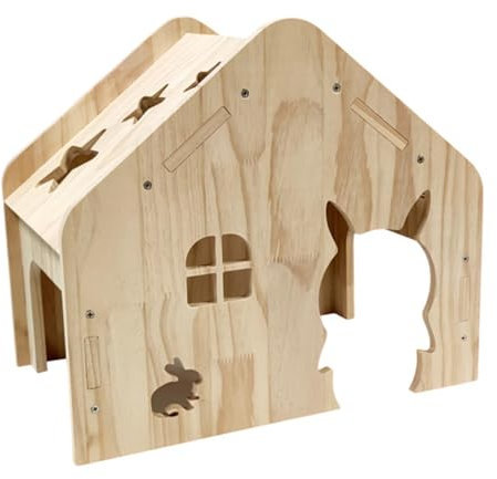 Sharplace Maison en Bois pour Cochon d'Inde, Habitat pour Petits Animaux, Refuge de Jeu pour Petits Animaux pour Lemmings, Hamsters syriens, Rats, D