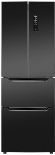 Bomann Réfrigérateur et Congélateur 320L KG7361-Noir, Système MultiAirflow, Totalement Sans Givre, Éclairage LED, 4 Étagères en Verre, Mode Économie d'Énergie, 39 dB